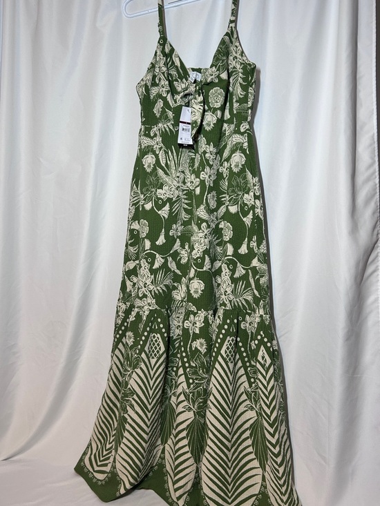 sofia by sofia vergara Dresses & Skirts - Sofia Vergara Green Tropical Floral Tie Front Maxi Dress Small NWT